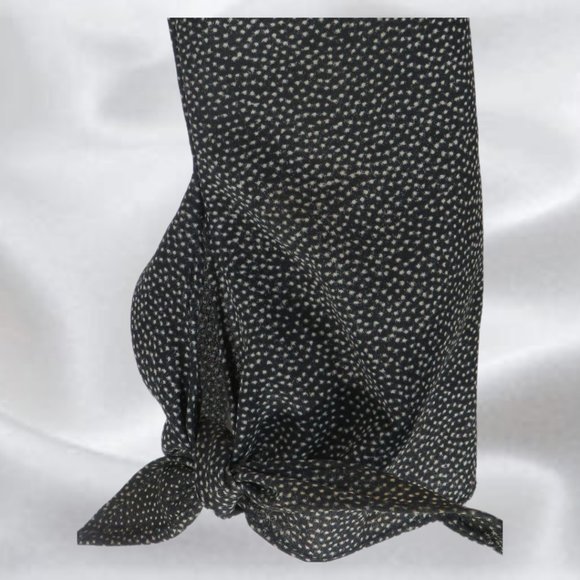 Starlet Black with White Dots Wrap Crop Top in Size Medium - Picture 3 of 6